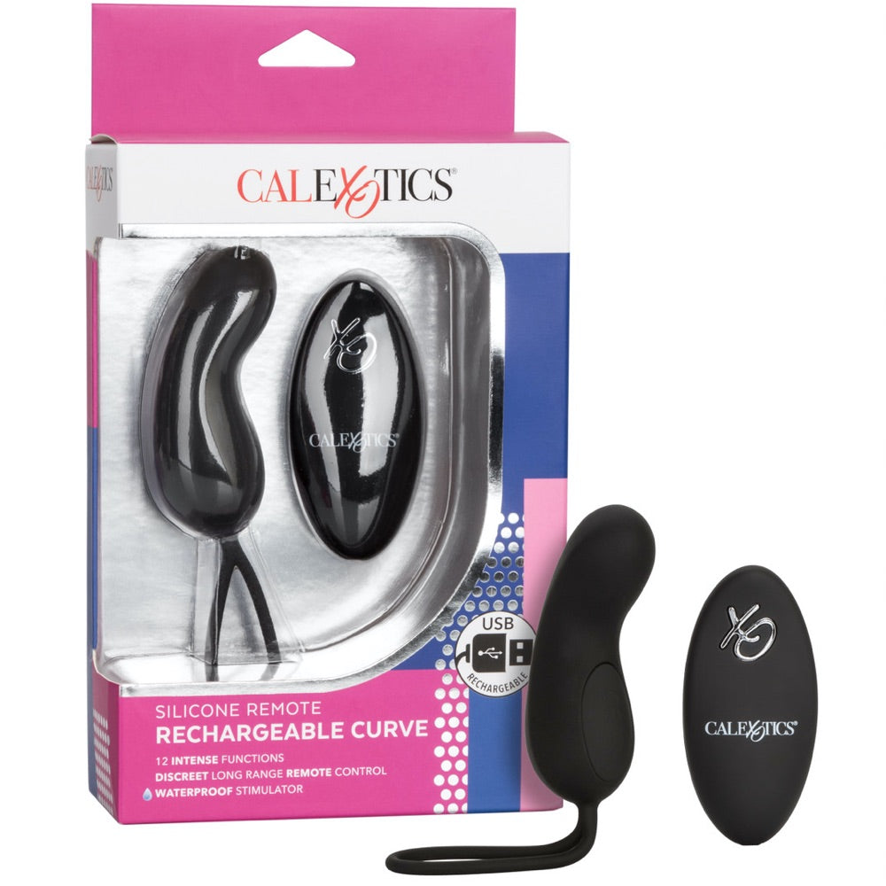 CalExotics Remote Controlled Silicone Remote Rechargeable Curve Vibe - Extreme Toyz Singapore - https://extremetoyz.com.sg - Sex Toys and Lingerie Online Store - Bondage Gear / Vibrators / Electrosex Toys / Wireless Remote Control Vibes / Sexy Lingerie and Role Play / BDSM / Dungeon Furnitures / Dildos and Strap Ons &nbsp;/ Anal and Prostate Massagers / Anal Douche and Cleaning Aide / Delay Sprays and Gels / Lubricants and more...