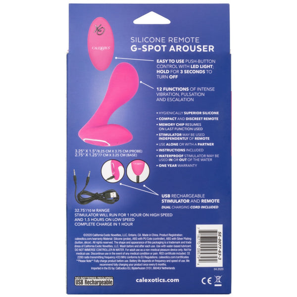 CalExotics Silicone Remote G–Spot Arouser - Extreme Toyz Singapore - https://extremetoyz.com.sg - Sex Toys and Lingerie Online Store - Bondage Gear / Vibrators / Electrosex Toys / Wireless Remote Control Vibes / Sexy Lingerie and Role Play / BDSM / Dungeon Furnitures / Dildos and Strap Ons &nbsp;/ Anal and Prostate Massagers / Anal Douche and Cleaning Aide / Delay Sprays and Gels / Lubricants and more...