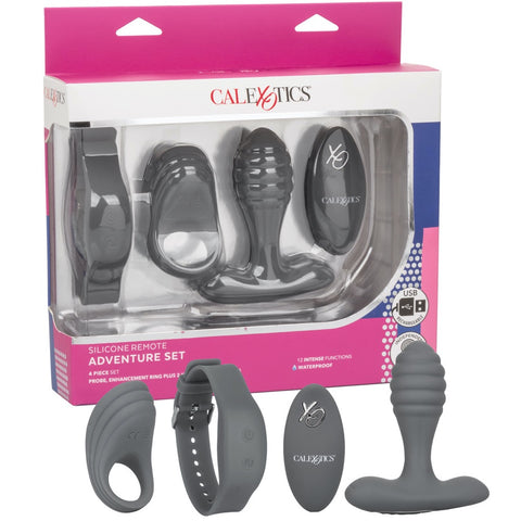 CalExotics Remote Controlled Silicone Rechargeable Adventure Set - Extreme Toyz Singapore - https://extremetoyz.com.sg - Sex Toys and Lingerie Online Store - Bondage Gear / Vibrators / Electrosex Toys / Wireless Remote Control Vibes / Sexy Lingerie and Role Play / BDSM / Dungeon Furnitures / Dildos and Strap Ons &nbsp;/ Anal and Prostate Massagers / Anal Douche and Cleaning Aide / Delay Sprays and Gels / Lubricants and more...