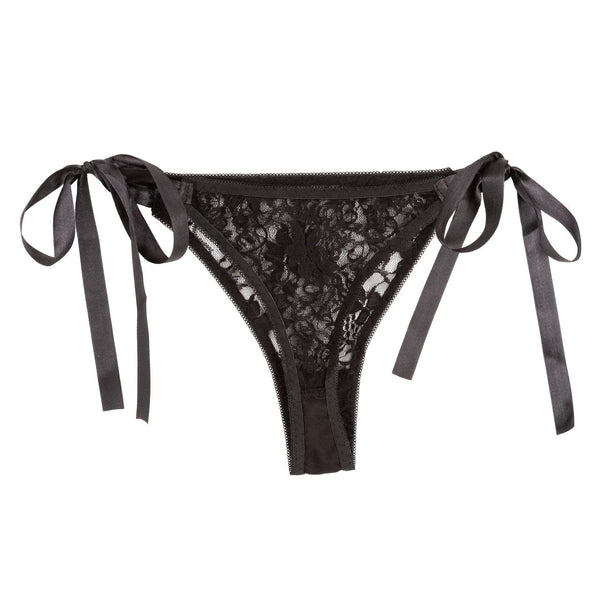 CalExotics Remote Controlled Lace Thong Rechargeable Panty Teaser Set - Black - Extreme Toyz Singapore - https://extremetoyz.com.sg - Sex Toys and Lingerie Online Store - Bondage Gear / Vibrators / Electrosex Toys / Wireless Remote Control Vibes / Sexy Lingerie and Role Play / BDSM / Dungeon Furnitures / Dildos and Strap Ons &nbsp;/ Anal and Prostate Massagers / Anal Douche and Cleaning Aide / Delay Sprays and Gels / Lubricants and more...