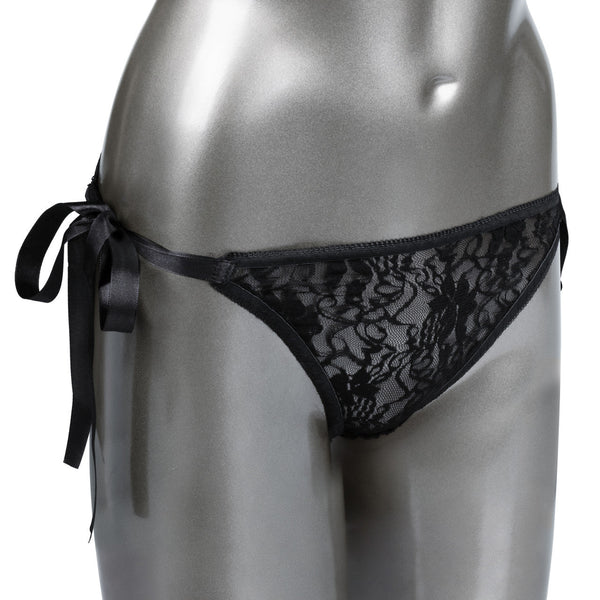 CalExotics Remote Controlled Lace Thong Rechargeable Panty Teaser Set - Black - Extreme Toyz Singapore - https://extremetoyz.com.sg - Sex Toys and Lingerie Online Store - Bondage Gear / Vibrators / Electrosex Toys / Wireless Remote Control Vibes / Sexy Lingerie and Role Play / BDSM / Dungeon Furnitures / Dildos and Strap Ons &nbsp;/ Anal and Prostate Massagers / Anal Douche and Cleaning Aide / Delay Sprays and Gels / Lubricants and more...