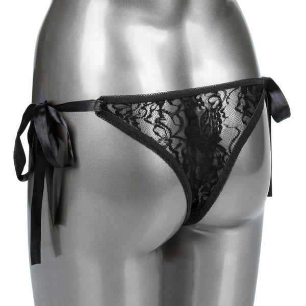 CalExotics Remote Controlled Lace Thong Rechargeable Panty Teaser Set - Black - Extreme Toyz Singapore - https://extremetoyz.com.sg - Sex Toys and Lingerie Online Store - Bondage Gear / Vibrators / Electrosex Toys / Wireless Remote Control Vibes / Sexy Lingerie and Role Play / BDSM / Dungeon Furnitures / Dildos and Strap Ons &nbsp;/ Anal and Prostate Massagers / Anal Douche and Cleaning Aide / Delay Sprays and Gels / Lubricants and more...