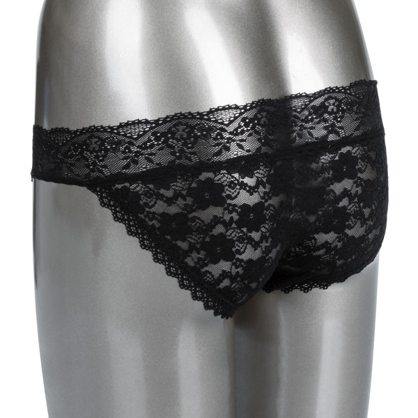 CalExotics Remote Controlled Lace Panty Rechargeable Panty Teaser Set - Black - Extreme Toyz Singapore - https://extremetoyz.com.sg - Sex Toys and Lingerie Online Store - Bondage Gear / Vibrators / Electrosex Toys / Wireless Remote Control Vibes / Sexy Lingerie and Role Play / BDSM / Dungeon Furnitures / Dildos and Strap Ons &nbsp;/ Anal and Prostate Massagers / Anal Douche and Cleaning Aide / Delay Sprays and Gels / Lubricants and more...