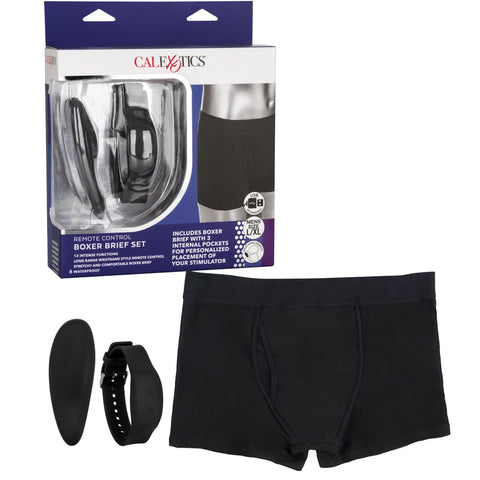 CalExotics Remote Control Boxer Brief Set - L/XL - Extreme Toyz Singapore - https://extremetoyz.com.sg - Sex Toys and Lingerie Online Store - Bondage Gear / Vibrators / Electrosex Toys / Wireless Remote Control Vibes / Sexy Lingerie and Role Play / BDSM / Dungeon Furnitures / Dildos and Strap Ons &nbsp;/ Anal and Prostate Massagers / Anal Douche and Cleaning Aide / Delay Sprays and Gels / Lubricants and more...