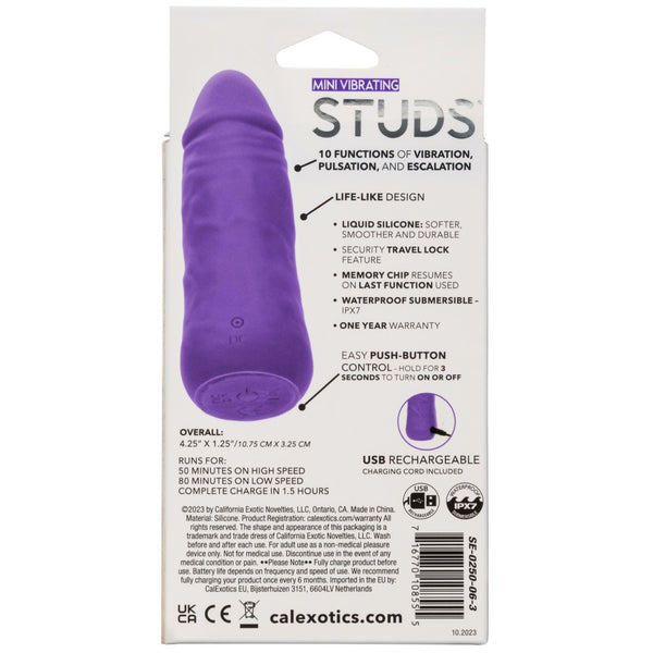 4.25" Mini Vibrating Studs - Purple