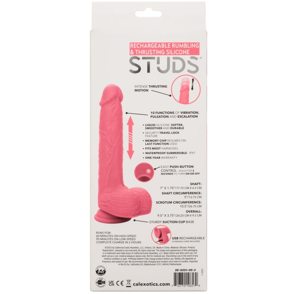 CalExotics Rechargeable Rumbling & Thrusting Silicone Studs Dildo - Extreme Toyz Singapore - https://extremetoyz.com.sg - Sex Toys and Lingerie Online Store - Bondage Gear / Vibrators / Electrosex Toys / Wireless Remote Control Vibes / Sexy Lingerie and Role Play / BDSM / Dungeon Furnitures / Dildos and Strap Ons &nbsp;/ Anal and Prostate Massagers / Anal Douche and Cleaning Aide / Delay Sprays and Gels / Lubricants and more...