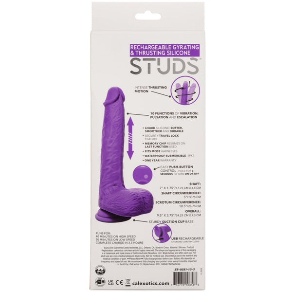 CalExotics Rechargeable Gyrating & Thrusting Silicone Studs Dildo - Extreme Toyz Singapore - https://extremetoyz.com.sg - Sex Toys and Lingerie Online Store - Bondage Gear / Vibrators / Electrosex Toys / Wireless Remote Control Vibes / Sexy Lingerie and Role Play / BDSM / Dungeon Furnitures / Dildos and Strap Ons &nbsp;/ Anal and Prostate Massagers / Anal Douche and Cleaning Aide / Delay Sprays and Gels / Lubricants and more...