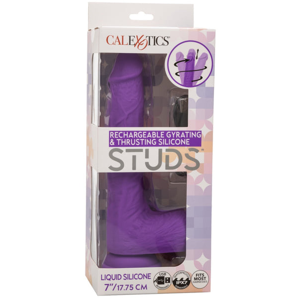 CalExotics Rechargeable Gyrating & Thrusting Silicone Studs Dildo - Extreme Toyz Singapore - https://extremetoyz.com.sg - Sex Toys and Lingerie Online Store - Bondage Gear / Vibrators / Electrosex Toys / Wireless Remote Control Vibes / Sexy Lingerie and Role Play / BDSM / Dungeon Furnitures / Dildos and Strap Ons &nbsp;/ Anal and Prostate Massagers / Anal Douche and Cleaning Aide / Delay Sprays and Gels / Lubricants and more...