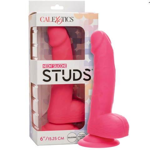 CalExotics Neon Silicone Studs 6" Dildo - Pink - Extreme Toyz Singapore - https://extremetoyz.com.sg - Sex Toys and Lingerie Online Store - Bondage Gear / Vibrators / Electrosex Toys / Wireless Remote Control Vibes / Sexy Lingerie and Role Play / BDSM / Dungeon Furnitures / Dildos and Strap Ons &nbsp;/ Anal and Prostate Massagers / Anal Douche and Cleaning Aide / Delay Sprays and Gels / Lubricants and more...