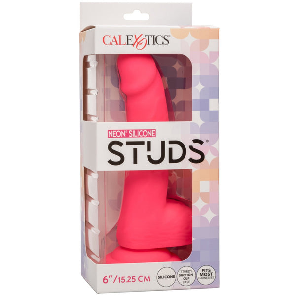 CalExotics Neon Silicone Studs 6" Dildo - Pink - Extreme Toyz Singapore - https://extremetoyz.com.sg - Sex Toys and Lingerie Online Store - Bondage Gear / Vibrators / Electrosex Toys / Wireless Remote Control Vibes / Sexy Lingerie and Role Play / BDSM / Dungeon Furnitures / Dildos and Strap Ons &nbsp;/ Anal and Prostate Massagers / Anal Douche and Cleaning Aide / Delay Sprays and Gels / Lubricants and more...