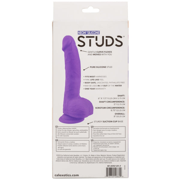 CalExotics Neon Silicone Studs 6" Dildo - Purple - Extreme Toyz Singapore - https://extremetoyz.com.sg - Sex Toys and Lingerie Online Store - Bondage Gear / Vibrators / Electrosex Toys / Wireless Remote Control Vibes / Sexy Lingerie and Role Play / BDSM / Dungeon Furnitures / Dildos and Strap Ons &nbsp;/ Anal and Prostate Massagers / Anal Douche and Cleaning Aide / Delay Sprays and Gels / Lubricants and more...