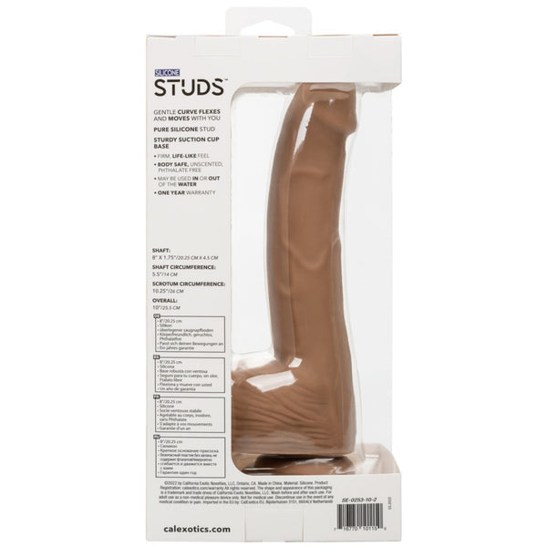 CalExotics Silicone Studs™ 8" Dildo - Brown - Extreme Toyz Singapore - https://extremetoyz.com.sg - Sex Toys and Lingerie Online Store - Bondage Gear / Vibrators / Electrosex Toys / Wireless Remote Control Vibes / Sexy Lingerie and Role Play / BDSM / Dungeon Furnitures / Dildos and Strap Ons &nbsp;/ Anal and Prostate Massagers / Anal Douche and Cleaning Aide / Delay Sprays and Gels / Lubricants and more...