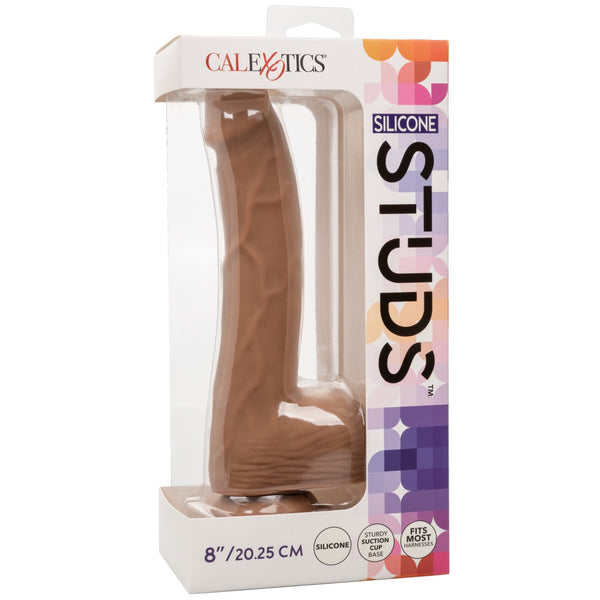 CalExotics Silicone Studs™ 8" Dildo - Brown - Extreme Toyz Singapore - https://extremetoyz.com.sg - Sex Toys and Lingerie Online Store - Bondage Gear / Vibrators / Electrosex Toys / Wireless Remote Control Vibes / Sexy Lingerie and Role Play / BDSM / Dungeon Furnitures / Dildos and Strap Ons &nbsp;/ Anal and Prostate Massagers / Anal Douche and Cleaning Aide / Delay Sprays and Gels / Lubricants and more...