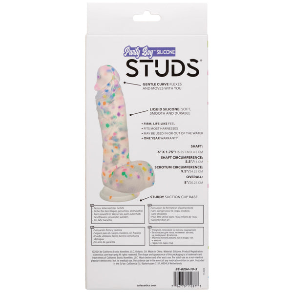 Party Boy Silicone Studs 6" Dildo