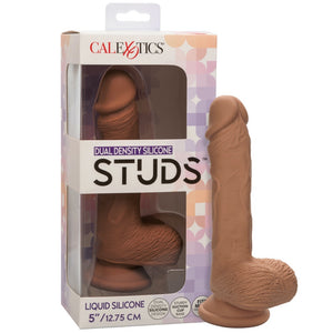 CalExotics Dual Density Silicone Studs 5” Dildo - Brown - Extreme Toyz Singapore - https://extremetoyz.com.sg - Sex Toys and Lingerie Online Store - Bondage Gear / Vibrators / Electrosex Toys / Wireless Remote Control Vibes / Sexy Lingerie and Role Play / BDSM / Dungeon Furnitures / Dildos and Strap Ons &nbsp;/ Anal and Prostate Massagers / Anal Douche and Cleaning Aide / Delay Sprays and Gels / Lubricants and more...