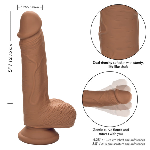 CalExotics Dual Density Silicone Studs 5” Dildo - Brown - Extreme Toyz Singapore - https://extremetoyz.com.sg - Sex Toys and Lingerie Online Store - Bondage Gear / Vibrators / Electrosex Toys / Wireless Remote Control Vibes / Sexy Lingerie and Role Play / BDSM / Dungeon Furnitures / Dildos and Strap Ons &nbsp;/ Anal and Prostate Massagers / Anal Douche and Cleaning Aide / Delay Sprays and Gels / Lubricants and more...