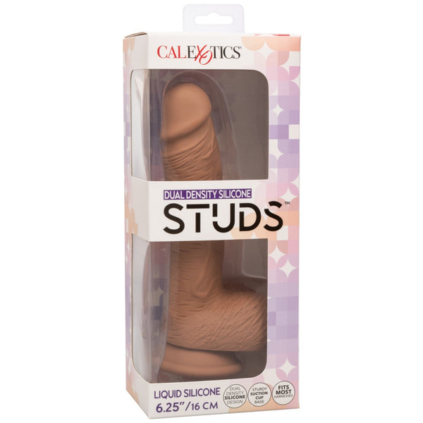 CalExotics Dual Density Silicone Studs 6.25” Dildo - Brown - Extreme Toyz Singapore - https://extremetoyz.com.sg - Sex Toys and Lingerie Online Store - Bondage Gear / Vibrators / Electrosex Toys / Wireless Remote Control Vibes / Sexy Lingerie and Role Play / BDSM / Dungeon Furnitures / Dildos and Strap Ons &nbsp;/ Anal and Prostate Massagers / Anal Douche and Cleaning Aide / Delay Sprays and Gels / Lubricants and more...