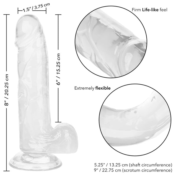 CalExotics Size Queen 6" Dildo - Clear - Extreme Toyz Singapore - https://extremetoyz.com.sg - Sex Toys and Lingerie Online Store - Bondage Gear / Vibrators / Electrosex Toys / Wireless Remote Control Vibes / Sexy Lingerie and Role Play / BDSM / Dungeon Furnitures / Dildos and Strap Ons &nbsp;/ Anal and Prostate Massagers / Anal Douche and Cleaning Aide / Delay Sprays and Gels / Lubricants and more...