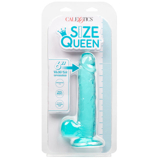 CalExotics Size Queen 6" Dildo - Blue - Extreme Toyz Singapore - https://extremetoyz.com.sg - Sex Toys and Lingerie Online Store - Bondage Gear / Vibrators / Electrosex Toys / Wireless Remote Control Vibes / Sexy Lingerie and Role Play / BDSM / Dungeon Furnitures / Dildos and Strap Ons &nbsp;/ Anal and Prostate Massagers / Anal Douche and Cleaning Aide / Delay Sprays and Gels / Lubricants and more...