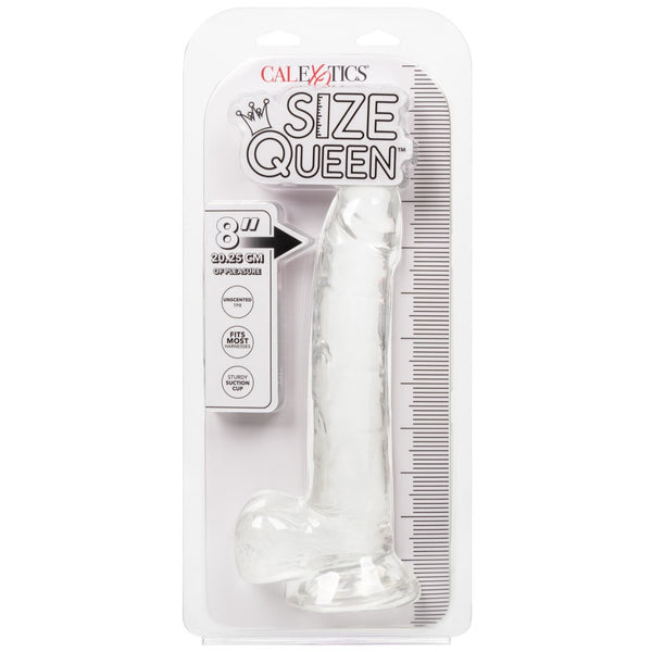 CalExotics Size Queen 8" Dildo - Clear - Extreme Toyz Singapore - https://extremetoyz.com.sg - Sex Toys and Lingerie Online Store - Bondage Gear / Vibrators / Electrosex Toys / Wireless Remote Control Vibes / Sexy Lingerie and Role Play / BDSM / Dungeon Furnitures / Dildos and Strap Ons &nbsp;/ Anal and Prostate Massagers / Anal Douche and Cleaning Aide / Delay Sprays and Gels / Lubricants and more...