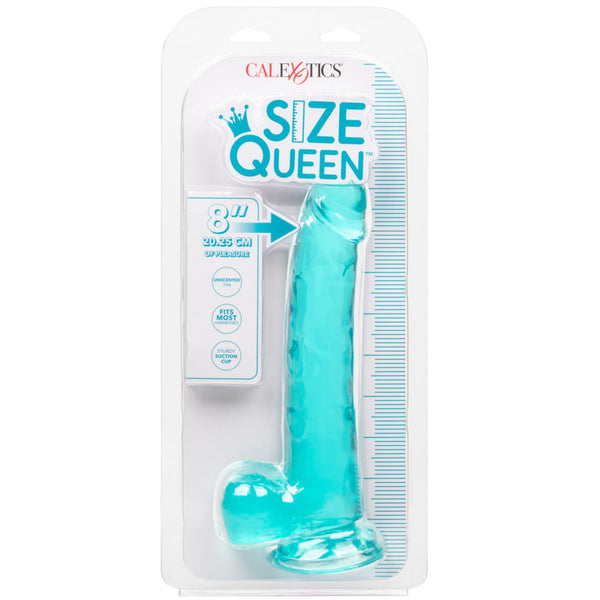 CalExotics Size Queen 8" Dildo - Blue - Extreme Toyz Singapore - https://extremetoyz.com.sg - Sex Toys and Lingerie Online Store - Bondage Gear / Vibrators / Electrosex Toys / Wireless Remote Control Vibes / Sexy Lingerie and Role Play / BDSM / Dungeon Furnitures / Dildos and Strap Ons &nbsp;/ Anal and Prostate Massagers / Anal Douche and Cleaning Aide / Delay Sprays and Gels / Lubricants and more...