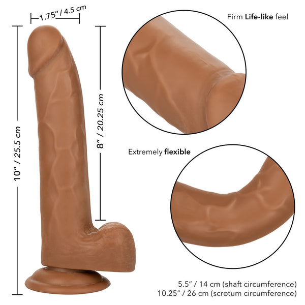 CalExotics Size Queen 8" Dildo - Brown - Extreme Toyz Singapore - https://extremetoyz.com.sg - Sex Toys and Lingerie Online Store - Bondage Gear / Vibrators / Electrosex Toys / Wireless Remote Control Vibes / Sexy Lingerie and Role Play / BDSM / Dungeon Furnitures / Dildos and Strap Ons &nbsp;/ Anal and Prostate Massagers / Anal Douche and Cleaning Aide / Delay Sprays and Gels / Lubricants and more...