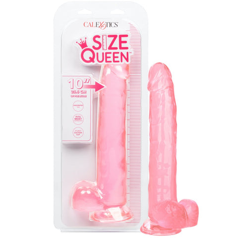 CalExotics Size Queen 10" Dildo - Pink - Extreme Toyz Singapore - https://extremetoyz.com.sg - Sex Toys and Lingerie Online Store - Bondage Gear / Vibrators / Electrosex Toys / Wireless Remote Control Vibes / Sexy Lingerie and Role Play / BDSM / Dungeon Furnitures / Dildos and Strap Ons &nbsp;/ Anal and Prostate Massagers / Anal Douche and Cleaning Aide / Delay Sprays and Gels / Lubricants and more...