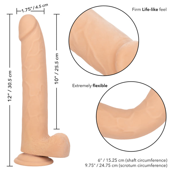 CalExotics Size Queen 10" Dildo - Ivory - Extreme Toyz Singapore - https://extremetoyz.com.sg - Sex Toys and Lingerie Online Store - Bondage Gear / Vibrators / Electrosex Toys / Wireless Remote Control Vibes / Sexy Lingerie and Role Play / BDSM / Dungeon Furnitures / Dildos and Strap Ons &nbsp;/ Anal and Prostate Massagers / Anal Douche and Cleaning Aide / Delay Sprays and Gels / Lubricants and more...