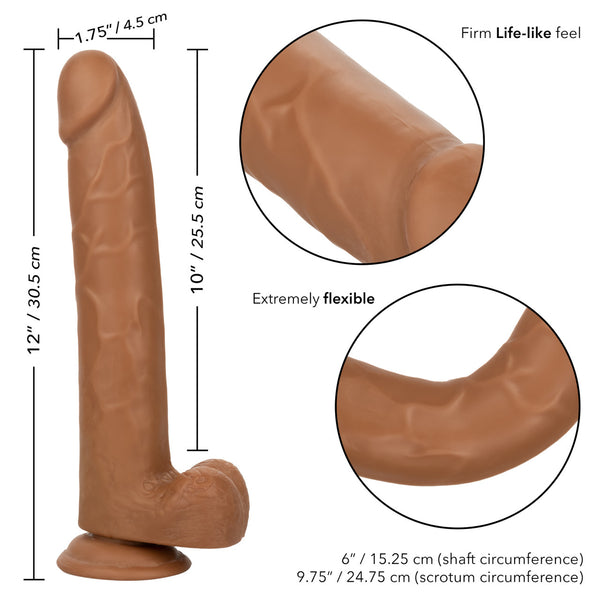 CalExotics Size Queen 10" Dildo - Brown - Extreme Toyz Singapore - https://extremetoyz.com.sg - Sex Toys and Lingerie Online Store - Bondage Gear / Vibrators / Electrosex Toys / Wireless Remote Control Vibes / Sexy Lingerie and Role Play / BDSM / Dungeon Furnitures / Dildos and Strap Ons &nbsp;/ Anal and Prostate Massagers / Anal Douche and Cleaning Aide / Delay Sprays and Gels / Lubricants and more...