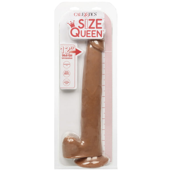 CalExotics Size Queen 12" Dildo - Brown - Extreme Toyz Singapore - https://extremetoyz.com.sg - Sex Toys and Lingerie Online Store - Bondage Gear / Vibrators / Electrosex Toys / Wireless Remote Control Vibes / Sexy Lingerie and Role Play / BDSM / Dungeon Furnitures / Dildos and Strap Ons &nbsp;/ Anal and Prostate Massagers / Anal Douche and Cleaning Aide / Delay Sprays and Gels / Lubricants and more...