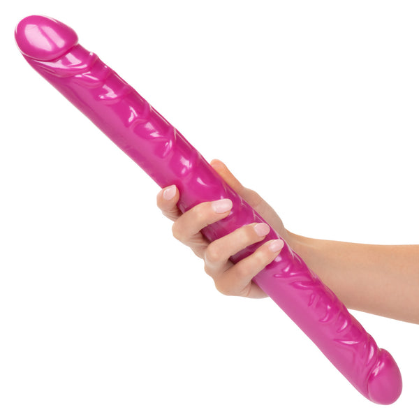 CalExotics Size Queen 17”  Double-Ended Dildo - Pink - Extreme Toyz Singapore - https://extremetoyz.com.sg - Sex Toys and Lingerie Online Store - Bondage Gear / Vibrators / Electrosex Toys / Wireless Remote Control Vibes / Sexy Lingerie and Role Play / BDSM / Dungeon Furnitures / Dildos and Strap Ons &nbsp;/ Anal and Prostate Massagers / Anal Douche and Cleaning Aide / Delay Sprays and Gels / Lubricants and more...