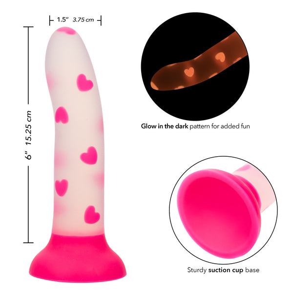 CalExotics Glow Stick Heart Glow-In-The Dark Silicone Dildo - Extreme Toyz Singapore - https://extremetoyz.com.sg - Sex Toys and Lingerie Online Store - Bondage Gear / Vibrators / Electrosex Toys / Wireless Remote Control Vibes / Sexy Lingerie and Role Play / BDSM / Dungeon Furnitures / Dildos and Strap Ons &nbsp;/ Anal and Prostate Massagers / Anal Douche and Cleaning Aide / Delay Sprays and Gels / Lubricants and more...