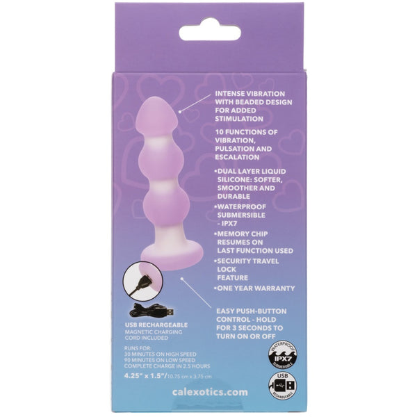 Lavender Haze 10-Function Rechargeable Silicone Beaded Probe