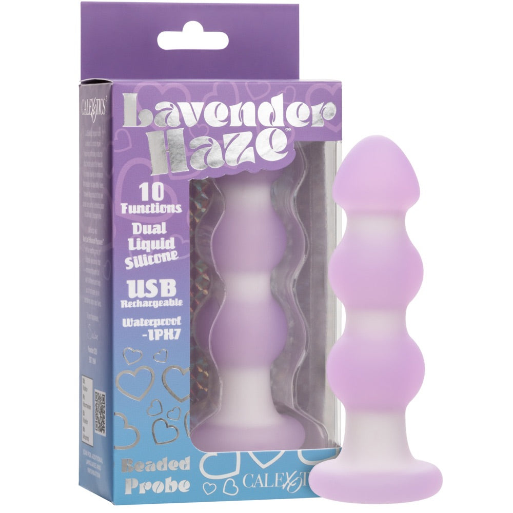 Lavender Haze 10-Function Rechargeable Silicone Beaded Probe