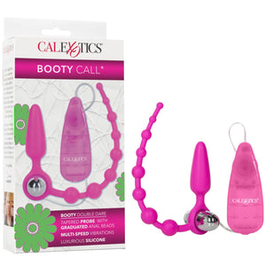 CalExotics Booty Call Booty Double Dare Silicone Anal Vibrator - Pink - Extreme Toyz Singapore - https://extremetoyz.com.sg - Sex Toys and Lingerie Online Store - Bondage Gear / Vibrators / Electrosex Toys / Wireless Remote Control Vibes / Sexy Lingerie and Role Play / BDSM / Dungeon Furnitures / Dildos and Strap Ons &nbsp;/ Anal and Prostate Massagers / Anal Douche and Cleaning Aide / Delay Sprays and Gels / Lubricants and more...