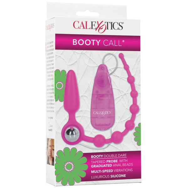 CalExotics Booty Call Booty Double Dare Silicone Anal Vibrator - Pink - Extreme Toyz Singapore - https://extremetoyz.com.sg - Sex Toys and Lingerie Online Store - Bondage Gear / Vibrators / Electrosex Toys / Wireless Remote Control Vibes / Sexy Lingerie and Role Play / BDSM / Dungeon Furnitures / Dildos and Strap Ons &nbsp;/ Anal and Prostate Massagers / Anal Douche and Cleaning Aide / Delay Sprays and Gels / Lubricants and more...