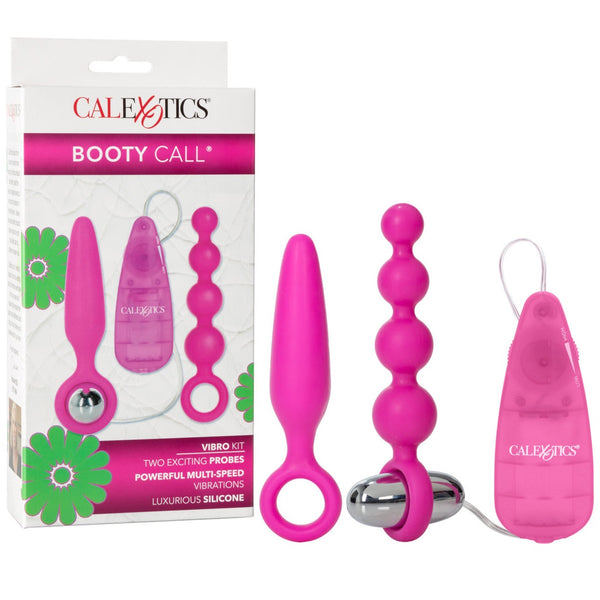 CalExotics Booty Call Booty Silicone Anal Vibro Kit - Pink - Extreme Toyz Singapore - https://extremetoyz.com.sg - Sex Toys and Lingerie Online Store - Bondage Gear / Vibrators / Electrosex Toys / Wireless Remote Control Vibes / Sexy Lingerie and Role Play / BDSM / Dungeon Furnitures / Dildos and Strap Ons &nbsp;/ Anal and Prostate Massagers / Anal Douche and Cleaning Aide / Delay Sprays and Gels / Lubricants and more...