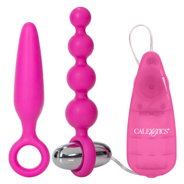 CalExotics Booty Call Booty Silicone Anal Vibro Kit - Pink - Extreme Toyz Singapore - https://extremetoyz.com.sg - Sex Toys and Lingerie Online Store - Bondage Gear / Vibrators / Electrosex Toys / Wireless Remote Control Vibes / Sexy Lingerie and Role Play / BDSM / Dungeon Furnitures / Dildos and Strap Ons &nbsp;/ Anal and Prostate Massagers / Anal Douche and Cleaning Aide / Delay Sprays and Gels / Lubricants and more...