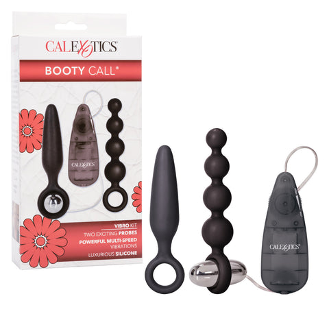 CalExotics Booty Call Booty Silicone Anal Vibro Kit - Black - Extreme Toyz Singapore - https://extremetoyz.com.sg - Sex Toys and Lingerie Online Store - Bondage Gear / Vibrators / Electrosex Toys / Wireless Remote Control Vibes / Sexy Lingerie and Role Play / BDSM / Dungeon Furnitures / Dildos and Strap Ons &nbsp;/ Anal and Prostate Massagers / Anal Douche and Cleaning Aide / Delay Sprays and Gels / Lubricants and more...