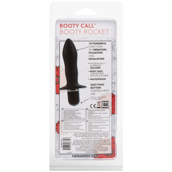 CalExotics Booty Call Booty Rocket Vibrating Silicone Anal Probe - Black - Extreme Toyz Singapore - https://extremetoyz.com.sg - Sex Toys and Lingerie Online Store - Bondage Gear / Vibrators / Electrosex Toys / Wireless Remote Control Vibes / Sexy Lingerie and Role Play / BDSM / Dungeon Furnitures / Dildos and Strap Ons &nbsp;/ Anal and Prostate Massagers / Anal Douche and Cleaning Aide / Delay Sprays and Gels / Lubricants and more...