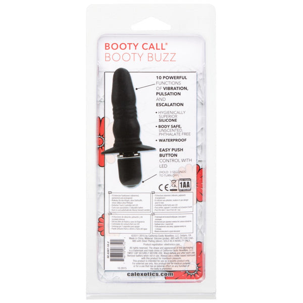 CalExotics Booty Call Booty Buzz Vibrating Silicone Anal Probe - Black - Extreme Toyz Singapore - https://extremetoyz.com.sg - Sex Toys and Lingerie Online Store - Bondage Gear / Vibrators / Electrosex Toys / Wireless Remote Control Vibes / Sexy Lingerie and Role Play / BDSM / Dungeon Furnitures / Dildos and Strap Ons &nbsp;/ Anal and Prostate Massagers / Anal Douche and Cleaning Aide / Delay Sprays and Gels / Lubricants and more...