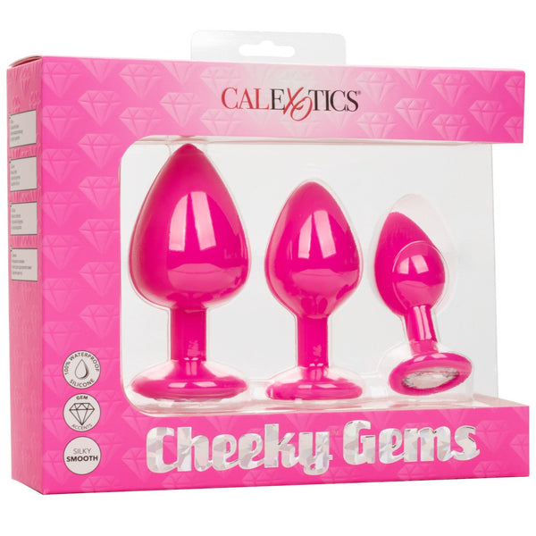 CalExotics Cheeky Gems 3 Piece Anals Plug Set - Pink - Extreme Toyz Singapore - https://extremetoyz.com.sg - Sex Toys and Lingerie Online Store - Bondage Gear / Vibrators / Electrosex Toys / Wireless Remote Control Vibes / Sexy Lingerie and Role Play / BDSM / Dungeon Furnitures / Dildos and Strap Ons &nbsp;/ Anal and Prostate Massagers / Anal Douche and Cleaning Aide / Delay Sprays and Gels / Lubricants and more...