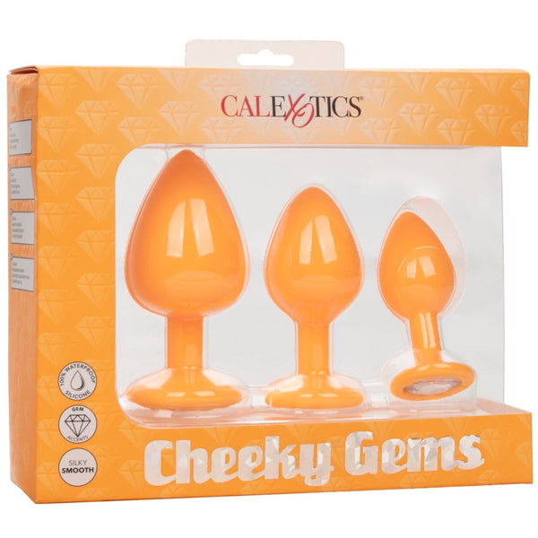 CalExotics Cheeky Gems 3 Piece Anal Plug Set - Orange - Extreme Toyz Singapore - https://extremetoyz.com.sg - Sex Toys and Lingerie Online Store - Bondage Gear / Vibrators / Electrosex Toys / Wireless Remote Control Vibes / Sexy Lingerie and Role Play / BDSM / Dungeon Furnitures / Dildos and Strap Ons &nbsp;/ Anal and Prostate Massagers / Anal Douche and Cleaning Aide / Delay Sprays and Gels / Lubricants and more...