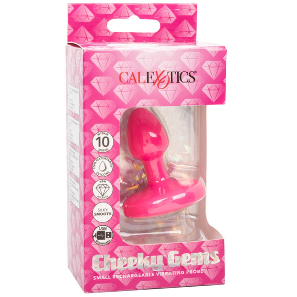 CalExotics Cheeky Gems Small Rechargeable Vibrating Probe - Pink - Extreme Toyz Singapore - https://extremetoyz.com.sg - Sex Toys and Lingerie Online Store - Bondage Gear / Vibrators / Electrosex Toys / Wireless Remote Control Vibes / Sexy Lingerie and Role Play / BDSM / Dungeon Furnitures / Dildos and Strap Ons &nbsp;/ Anal and Prostate Massagers / Anal Douche and Cleaning Aide / Delay Sprays and Gels / Lubricants and more...