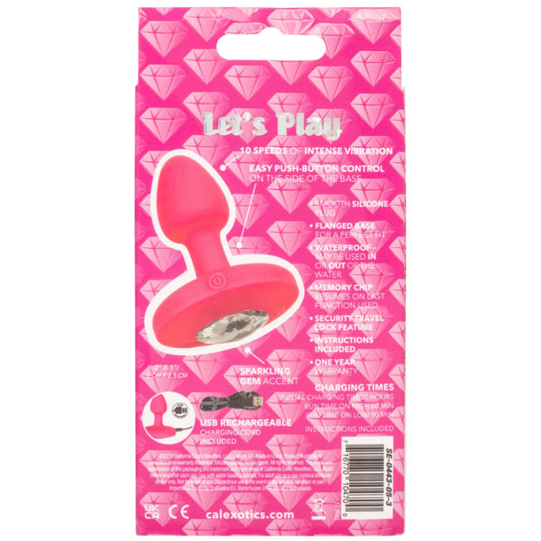 CalExotics Cheeky Gems Small Rechargeable Vibrating Probe - Pink - Extreme Toyz Singapore - https://extremetoyz.com.sg - Sex Toys and Lingerie Online Store - Bondage Gear / Vibrators / Electrosex Toys / Wireless Remote Control Vibes / Sexy Lingerie and Role Play / BDSM / Dungeon Furnitures / Dildos and Strap Ons &nbsp;/ Anal and Prostate Massagers / Anal Douche and Cleaning Aide / Delay Sprays and Gels / Lubricants and more...