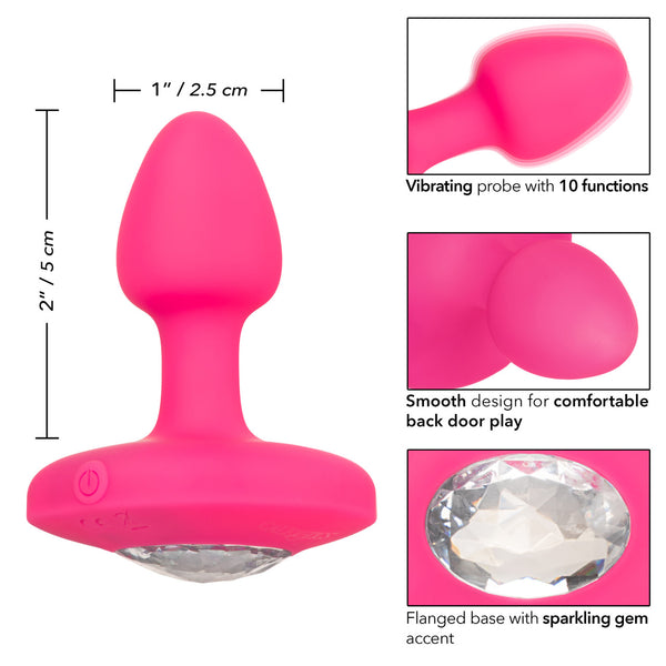 CalExotics Cheeky Gems Small Rechargeable Vibrating Probe - Pink - Extreme Toyz Singapore - https://extremetoyz.com.sg - Sex Toys and Lingerie Online Store - Bondage Gear / Vibrators / Electrosex Toys / Wireless Remote Control Vibes / Sexy Lingerie and Role Play / BDSM / Dungeon Furnitures / Dildos and Strap Ons &nbsp;/ Anal and Prostate Massagers / Anal Douche and Cleaning Aide / Delay Sprays and Gels / Lubricants and more...