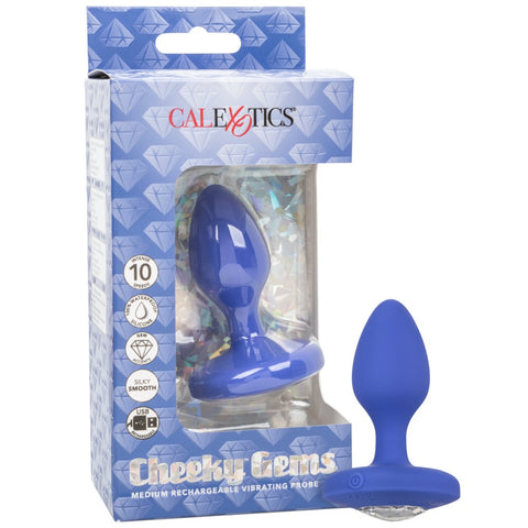 CalExotics Cheeky Gems Rechargeable Vibrating Probe - Medium - Extreme Toyz Singapore - https://extremetoyz.com.sg - Sex Toys and Lingerie Online Store - Bondage Gear / Vibrators / Electrosex Toys / Wireless Remote Control Vibes / Sexy Lingerie and Role Play / BDSM / Dungeon Furnitures / Dildos and Strap Ons  / Anal and Prostate Massagers / Anal Douche and Cleaning Aide / Delay Sprays and Gels / Lubricants and more...