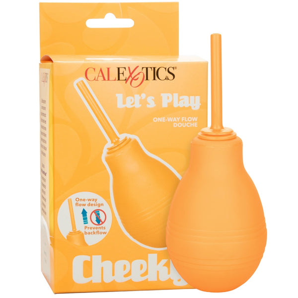 CalExotics Cheeky One-Way Flow Douche - Orange - Extreme Toyz Singapore - https://extremetoyz.com.sg - Sex Toys and Lingerie Online Store - Bondage Gear / Vibrators / Electrosex Toys / Wireless Remote Control Vibes / Sexy Lingerie and Role Play / BDSM / Dungeon Furnitures / Dildos and Strap Ons &nbsp;/ Anal and Prostate Massagers / Anal Douche and Cleaning Aide / Delay Sprays and Gels / Lubricants and more...