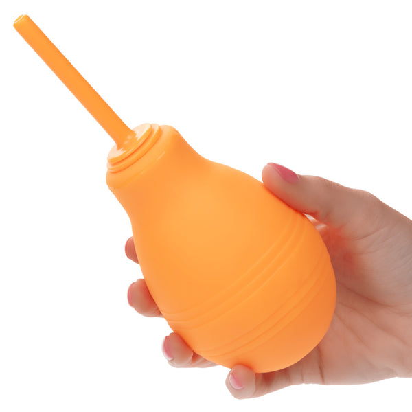 CalExotics Cheeky One-Way Flow Douche - Orange - Extreme Toyz Singapore - https://extremetoyz.com.sg - Sex Toys and Lingerie Online Store - Bondage Gear / Vibrators / Electrosex Toys / Wireless Remote Control Vibes / Sexy Lingerie and Role Play / BDSM / Dungeon Furnitures / Dildos and Strap Ons &nbsp;/ Anal and Prostate Massagers / Anal Douche and Cleaning Aide / Delay Sprays and Gels / Lubricants and more...