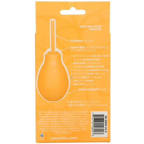 CalExotics Cheeky One-Way Flow Douche - Orange - Extreme Toyz Singapore - https://extremetoyz.com.sg - Sex Toys and Lingerie Online Store - Bondage Gear / Vibrators / Electrosex Toys / Wireless Remote Control Vibes / Sexy Lingerie and Role Play / BDSM / Dungeon Furnitures / Dildos and Strap Ons &nbsp;/ Anal and Prostate Massagers / Anal Douche and Cleaning Aide / Delay Sprays and Gels / Lubricants and more...